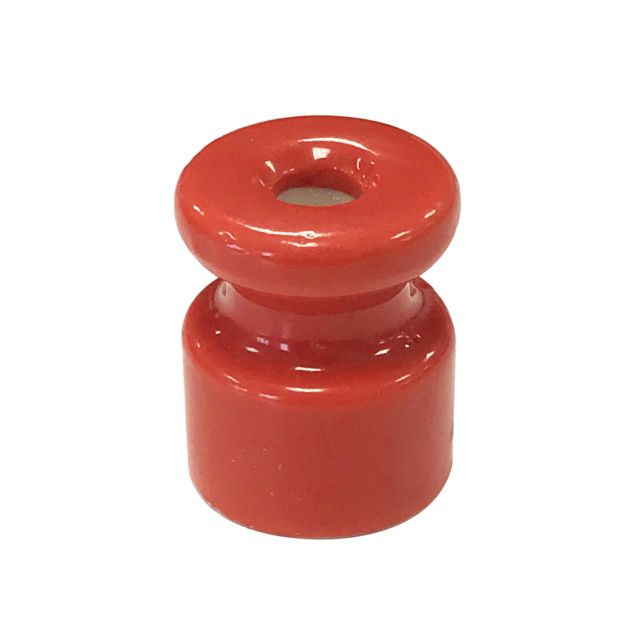 Aislador de porcelana rojo para cable trenzado (F-Bright 1400424-R)