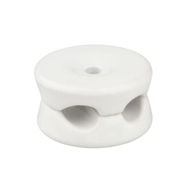 5u. sujetacables doble de porcelana blanco 32x18,6mm (F-BRIGHT 1400431)