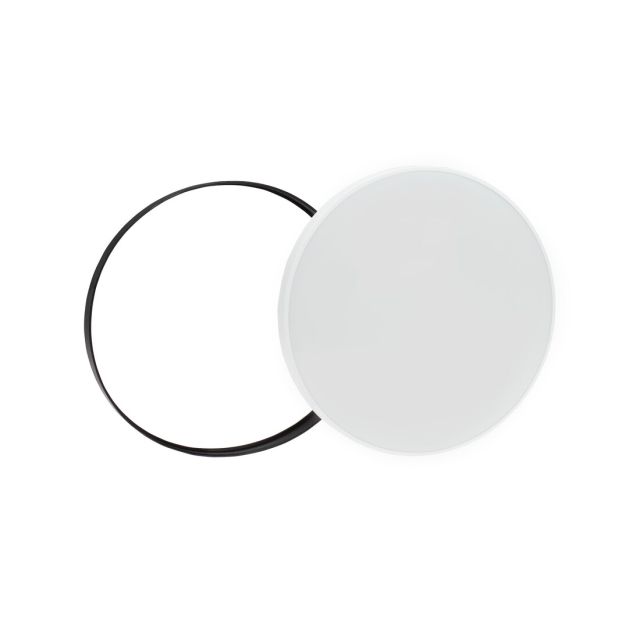 Plafón redondo blanco con aro negro Nymphea Black&White Ø25cm 18W 6000K IP54 (Spectrum SLI031034CW_PW)