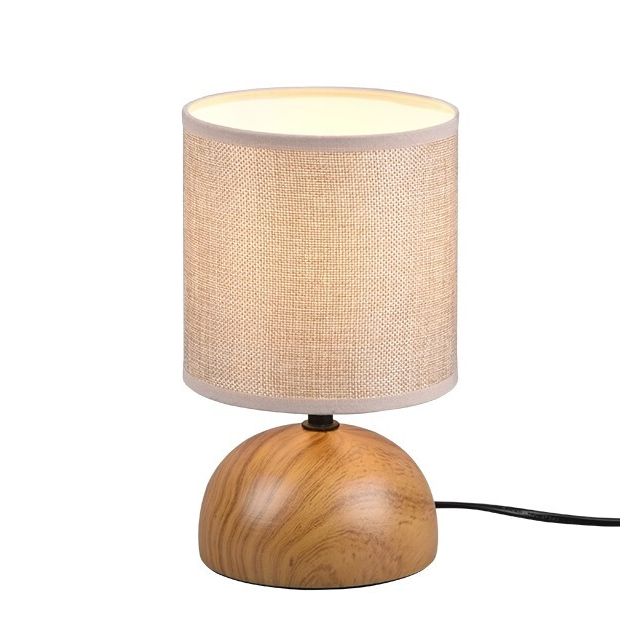 Lámpara sobremesa redonda cerámica imitación madera Luci 1xE14 IP20  (Trio R50351035)