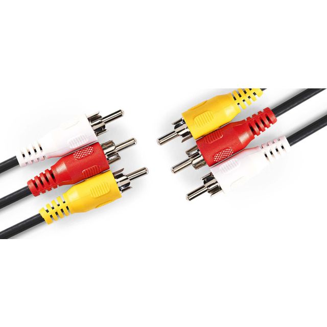 2m. cable AV RCA de 3 x RCA macho a 3 x RCA macho (Nedis CVGP24300BK20)