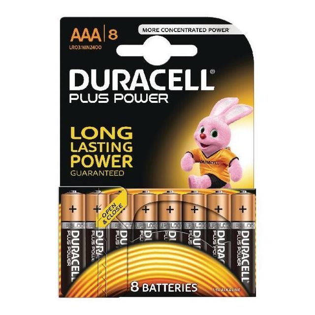 8 ud. pila Duracell Plus Power alcalina 1,5V LR03-AAA (Blíster)