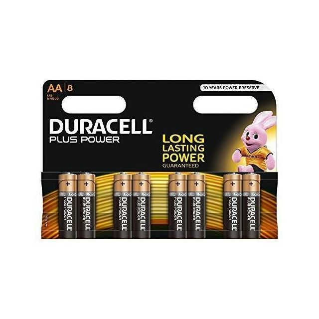 8 ud. pila Duracell Plus Power alcalina 1,5V LR06-AA (Blíster)