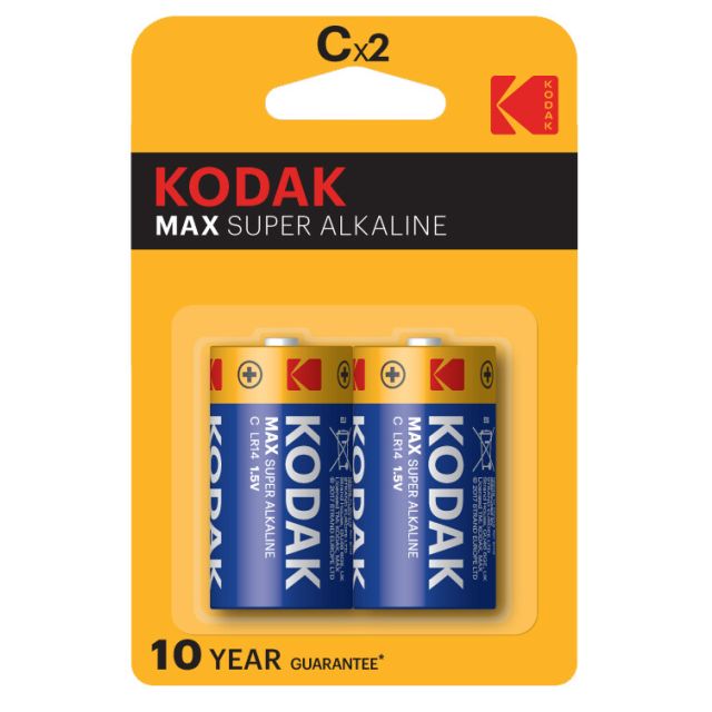 2 uds. pilas Kodak Max Super Alkaline 1,5V LR14 - C (Blíster)