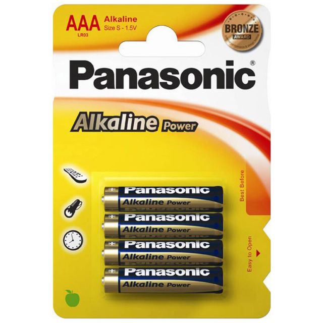 4 uds. pilas Panasonic Alkaline Power 1,5V LR03-AAA (Blíster)