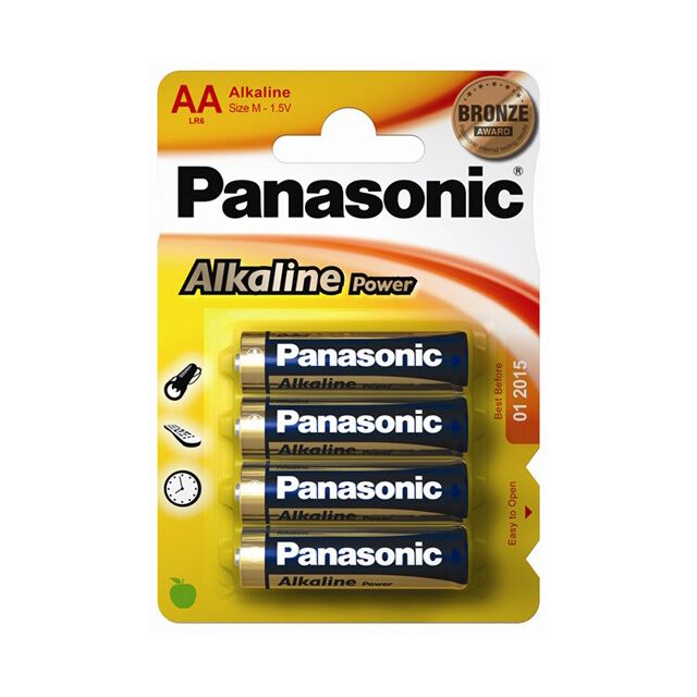 4 uds. pilas Panasonic Alkaline Power 1,5V LR06-AA (Blíster)