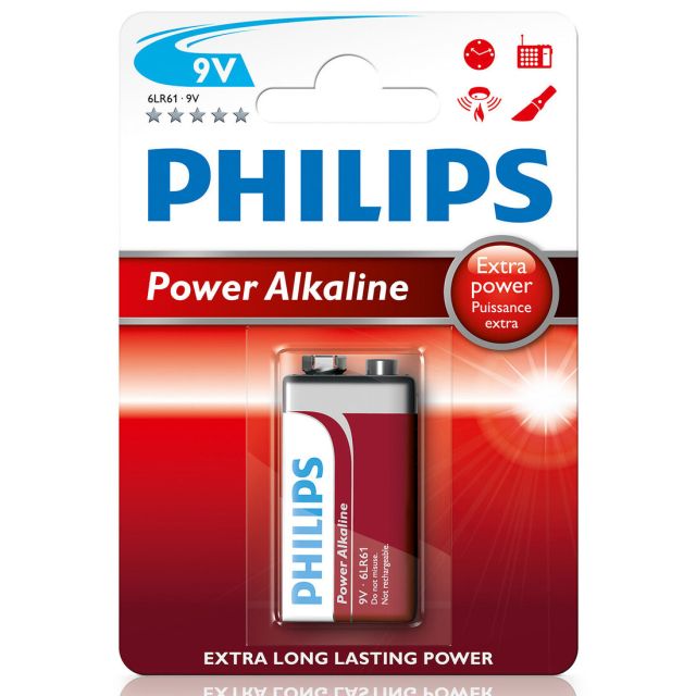 1 ud. pila Philips Power Alkaline 6LF22-9V (Blíster)