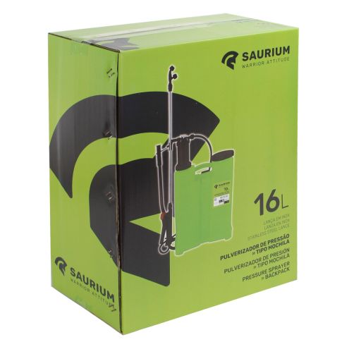 Pulverizador sulfatador de mochila manual a presion 16 litros Saurium 48521