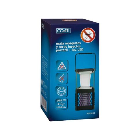 Mata insectos el&eacute;ctrico port&aacute;til recargable 40m&sup2;  (Coati  IN420102)