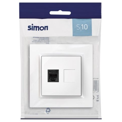 Toma RJ45 CAT5E  blanca S10 (Simon F1090598030 )