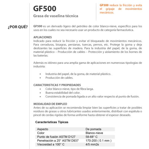 Vaselina Técnica GF500 Bote