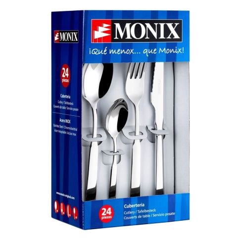 Monix Europa - Set de cubiertos 24 piezas de acero inox 18/c, con cuchillo  normal (Braisogona_M180973) : : Hogar y cocina