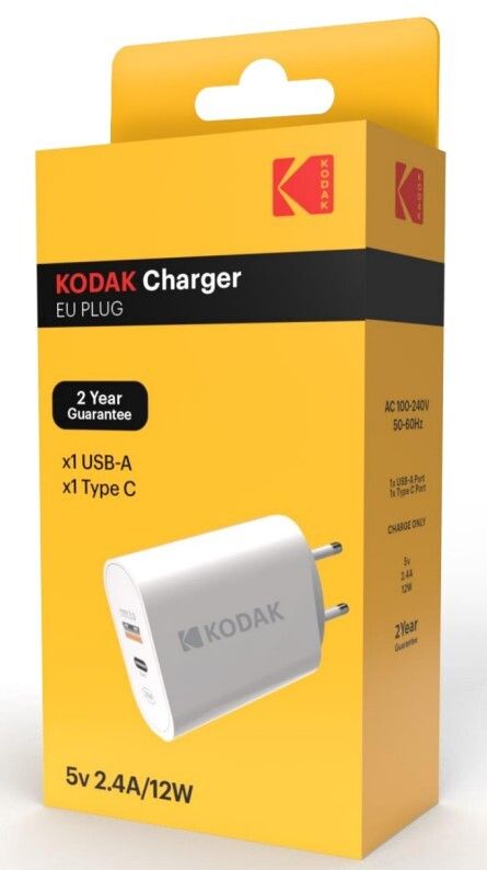 Cargador 2 puertos USB + USB-C (Kodak 30427358)