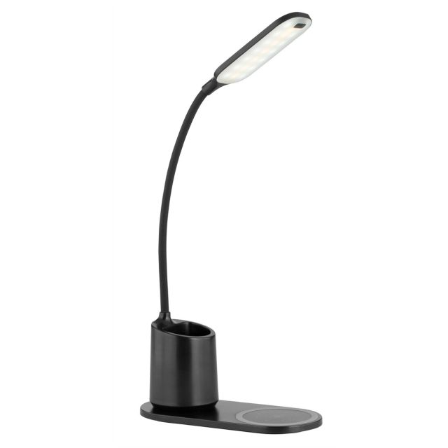 Flexo Led Melli negro 3W regulable en intensidad y temperatura con cargador inalámbrico (Globo 58429B)