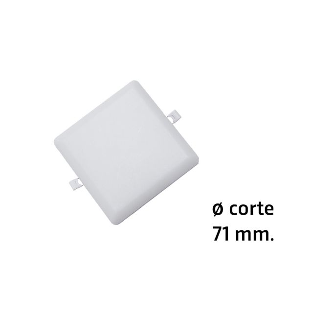 Downlight Led cuadrado  empotrable sin marco modelo Selene para sustitución directa  9W 6000°K øcorte: 71 mm. (ALG  67029)