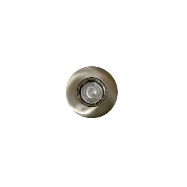 Aro empotrable basculante de aluminio redondo cuero GU10 øcorte: 80mm. (Ledesma 10584)