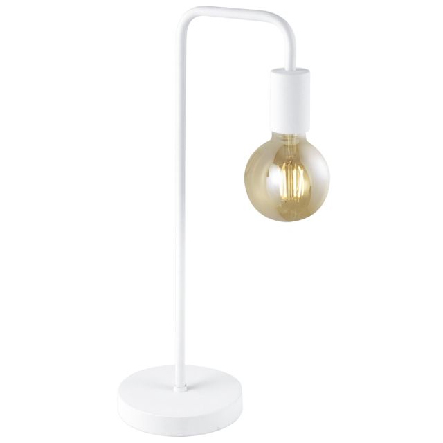 Lámpara de sobremesa metálica modelo Diallo E27 blanca (Trio Lighting 508000131)