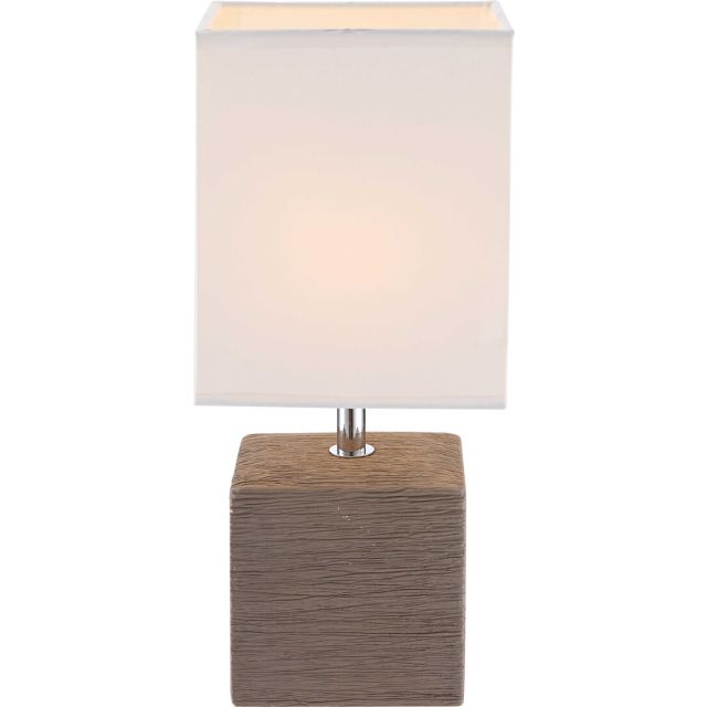 Lámpara marrón cerámica de sobremesa modelo Geri E14 (Globo 21677)