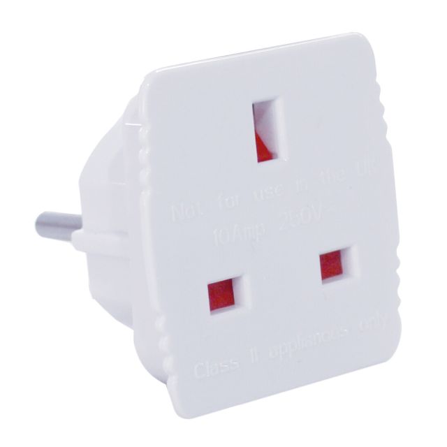 Adaptador clavija europea a inglesa Ø4,8mm 10/16A 250V (GSC 0200598)