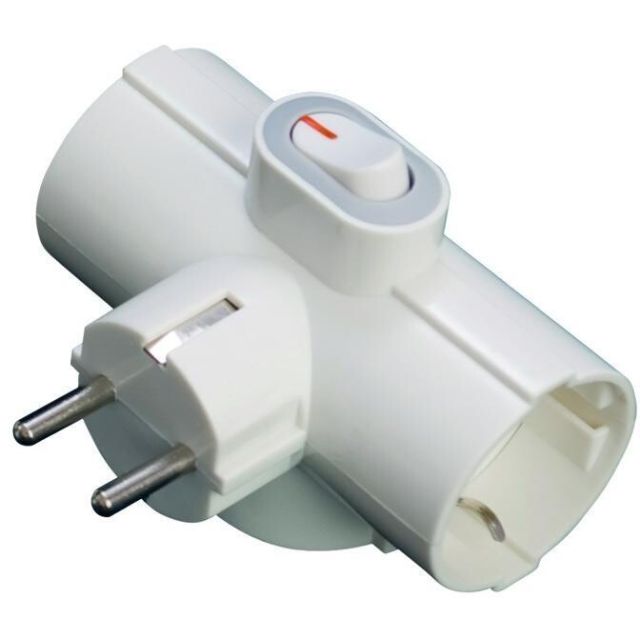 Adaptador triple TTL blanco con interruptor (GSC 0200717)