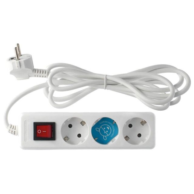 Base múltiple serie estándar 3 tomas con interruptor 3 metros (GSC 0000017)