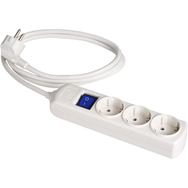 Base múltiple con cable e interruptor serie 8000 3 tomas (Solera 8013IL) (Bolsa con solapa)