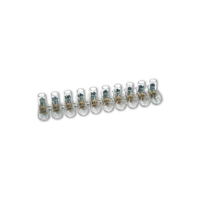10 polos regleta volante transparente 2,5mm² 18x20mm. (Koala 491MR00)