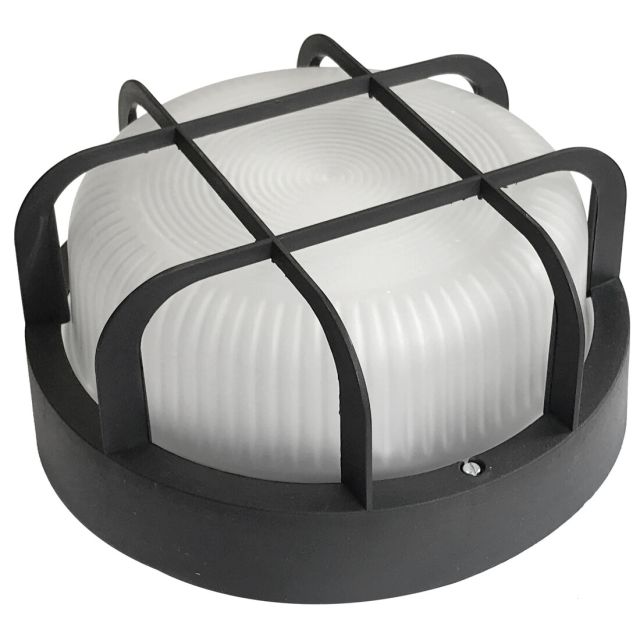 Aplique Led de exterior redondo con rejilla negro 6W 4000°K IP44 (Fenoplástica 7200NLED)