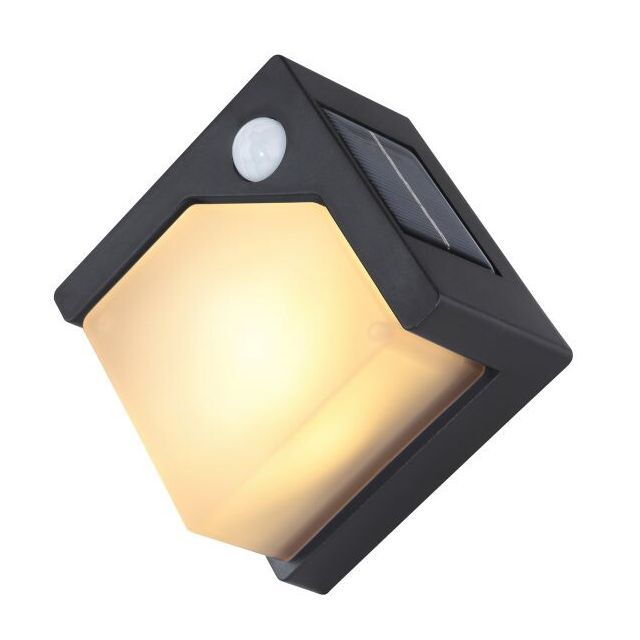 Aplique Led solar con sensor negro 3000K IP44 (Globo Lighting 36480)