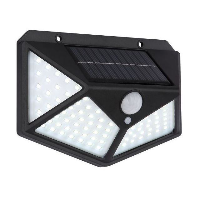 Aplique Led solar con sensor negro 13,5x9,7cm. 6000K IP44 (Globo Lighting 36490)