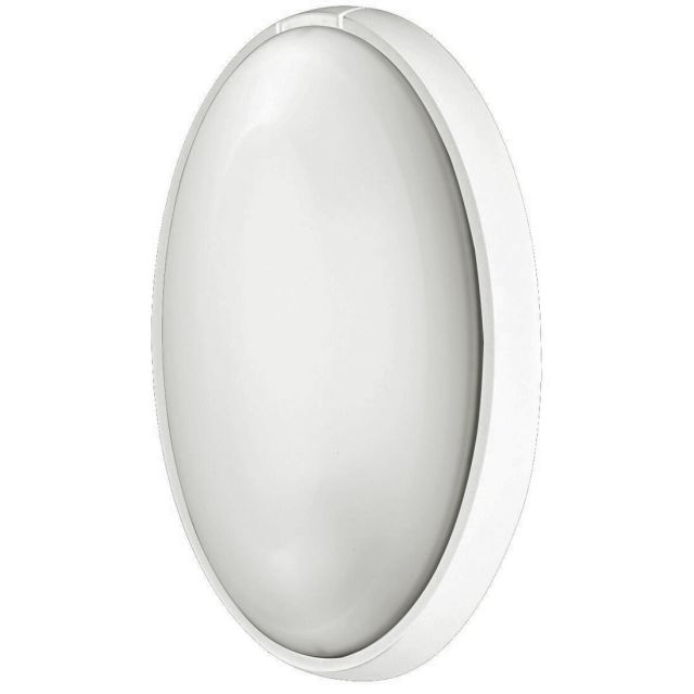 Aplique estanco oval blanco E27 186x316x105mm. (Fenoplástica 7400B)