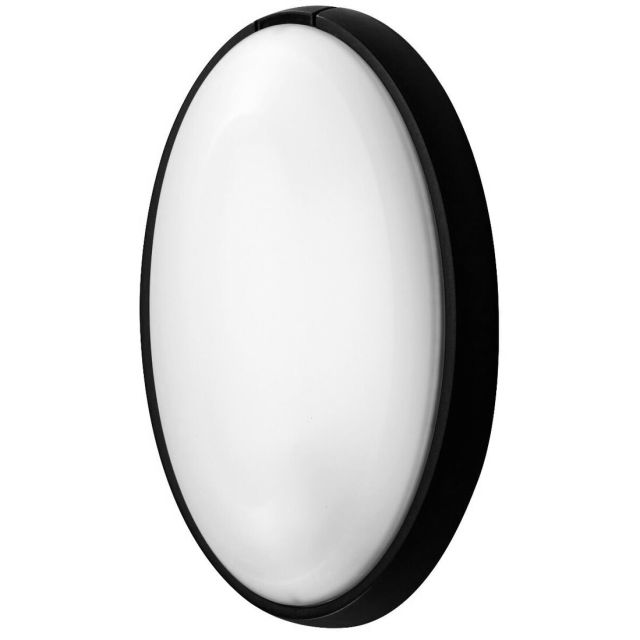 Aplique estanco oval negro E27 186x316x105mm. (Fenoplástica 7400M)