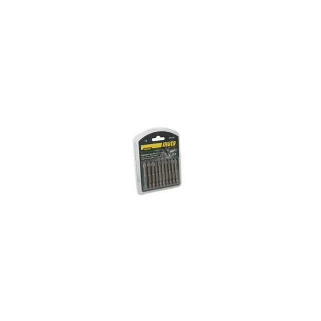 Pack 10 puntas atornilladoras Pozidriv PZ1 50mm 1/4" acero (Mota BPZ150)