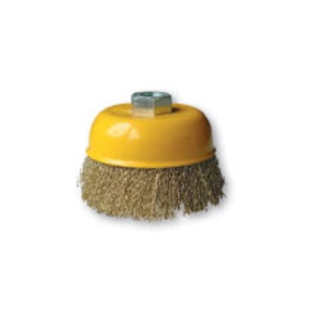 Cepillo copa alambre de acero ondulado Ø75mm (Mota FH075)