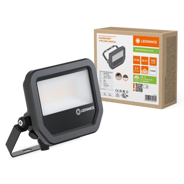 Proyector exterior Led negro 17W 4000°K IP65 (Ledvance 4099854305825)