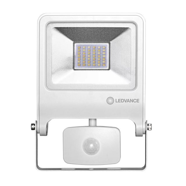 Proyector exterior Led con sensor de movimiento blanco 30W 3000°K IP44 (Ledvance 487231)