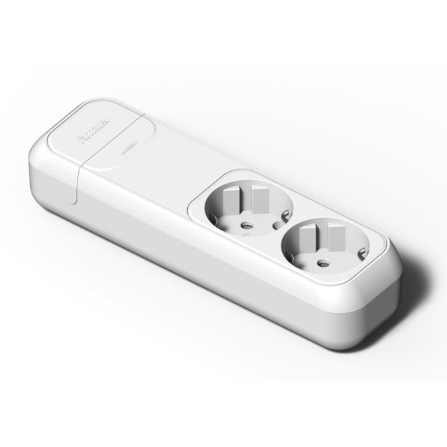 Base múltiple blanca sin cable 2 tomas 16A 250V (Famatel 2502)