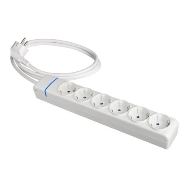 Base multiple serie ION 6 tomas con cable 1,5m. sin interruptor 16A 250V (Solera 8016P)