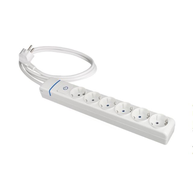 Base multiple serie ION 6 tomas con cable 1,5m. con interruptor (Solera 8016PIL)