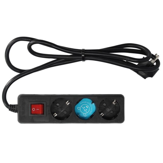 Base con interruptor y cable negro 3 tomas 3 metros (GSC 100005012)