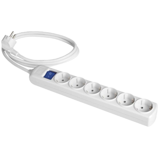 Base múltiple blanca 3680W 6 tomas cable 3 m 250V 16A (Solera 8036IL)