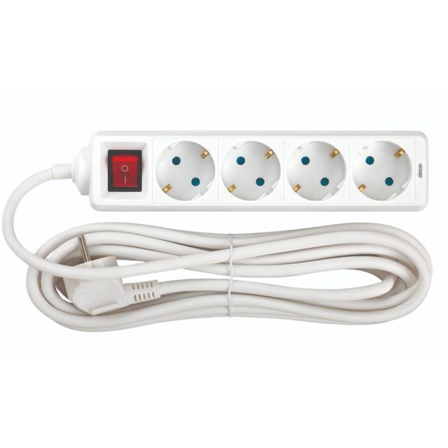 Base múltiple con cable e interruptor serie 4 tomas 5m (Simon BM712403)