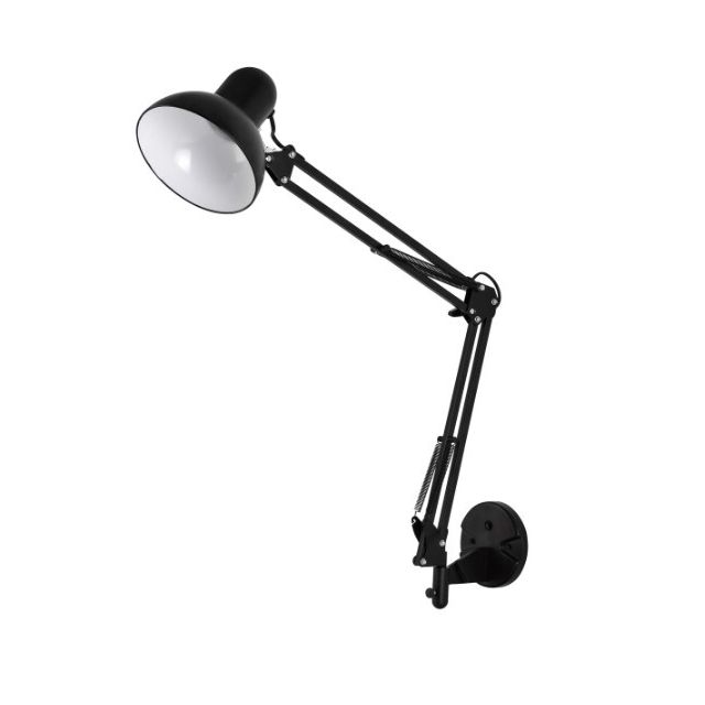 Aplique de pared tipo flexo modelo Samassi E27 negro (GSC 204200054)