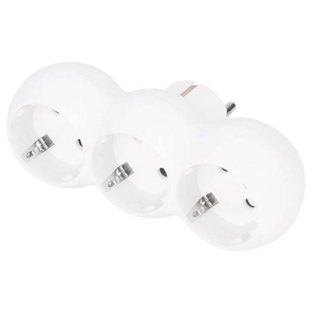 Adaptador triple salida frontal blanco 16A (Simon  CL118901)