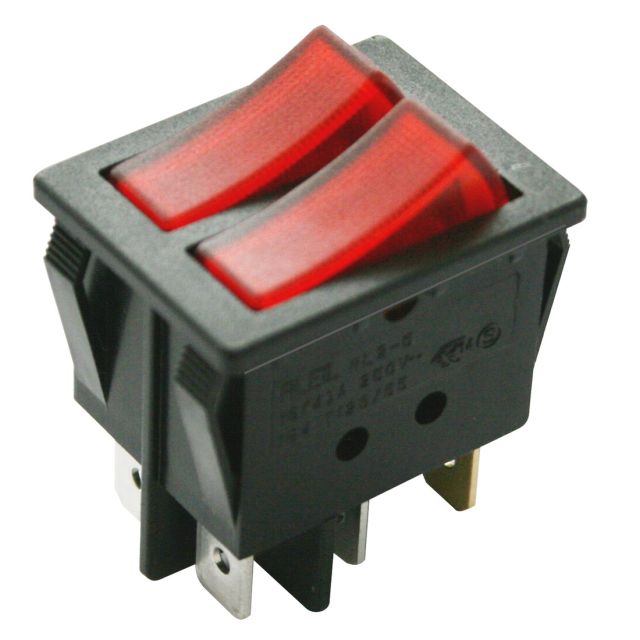 Interruptor luminoso unipolar doble tecla 250V 16A (Electro DH 11.410.ILL/NRR)