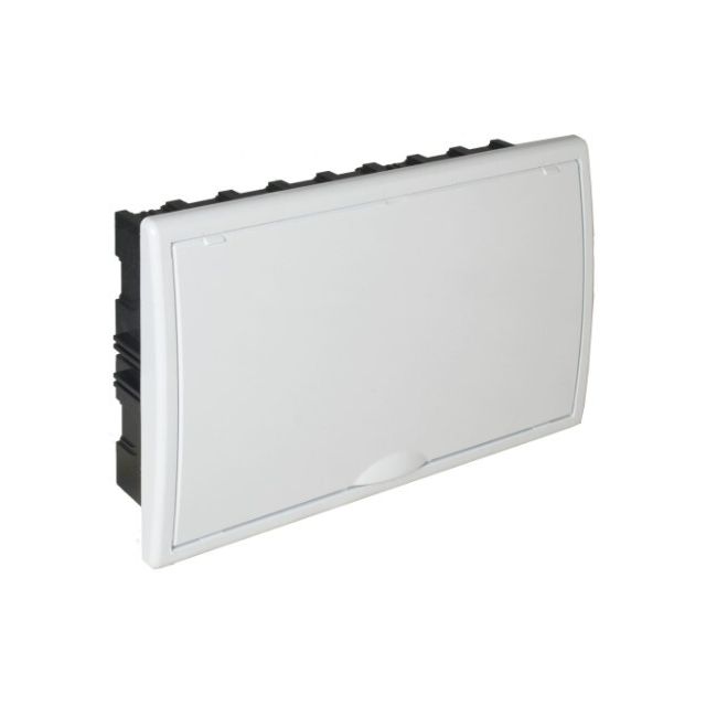Caja empotrable 18 elementos cuadro y puerta blanco 386x225x72mm. (Solera 8685)