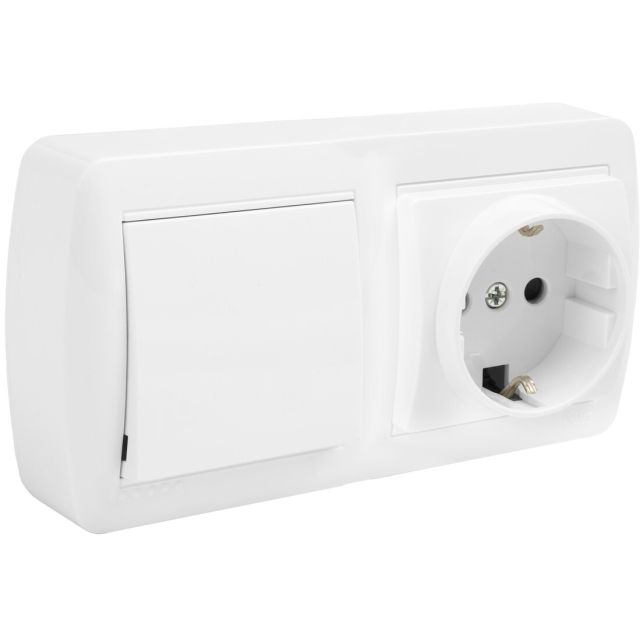 Base doble bipolar de superficie con TTL y cruzamiento ancho Serie Mural blanco (Solera MUR96U)