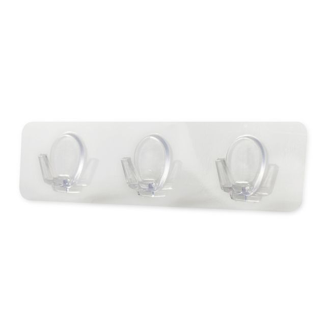 Colgador 3 ganchos efecto ventosa reutilizable hasta 3 Kg ø220mm. (Köppels P4004T) (Blíster)