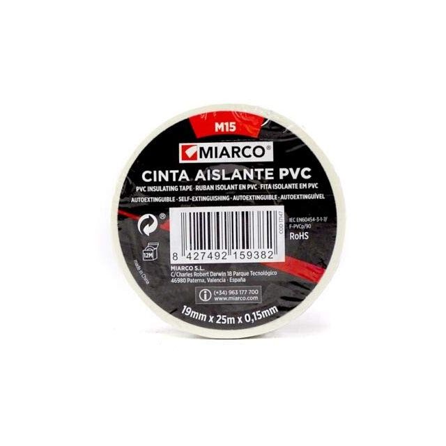 Cinta PVC M15 blanco 80x30x0,15mm (Miarco 27002)