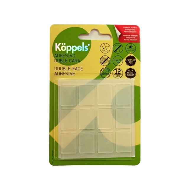 Mini adhesivo doble cara transparente 15x20mm. (Koppels C1009T)